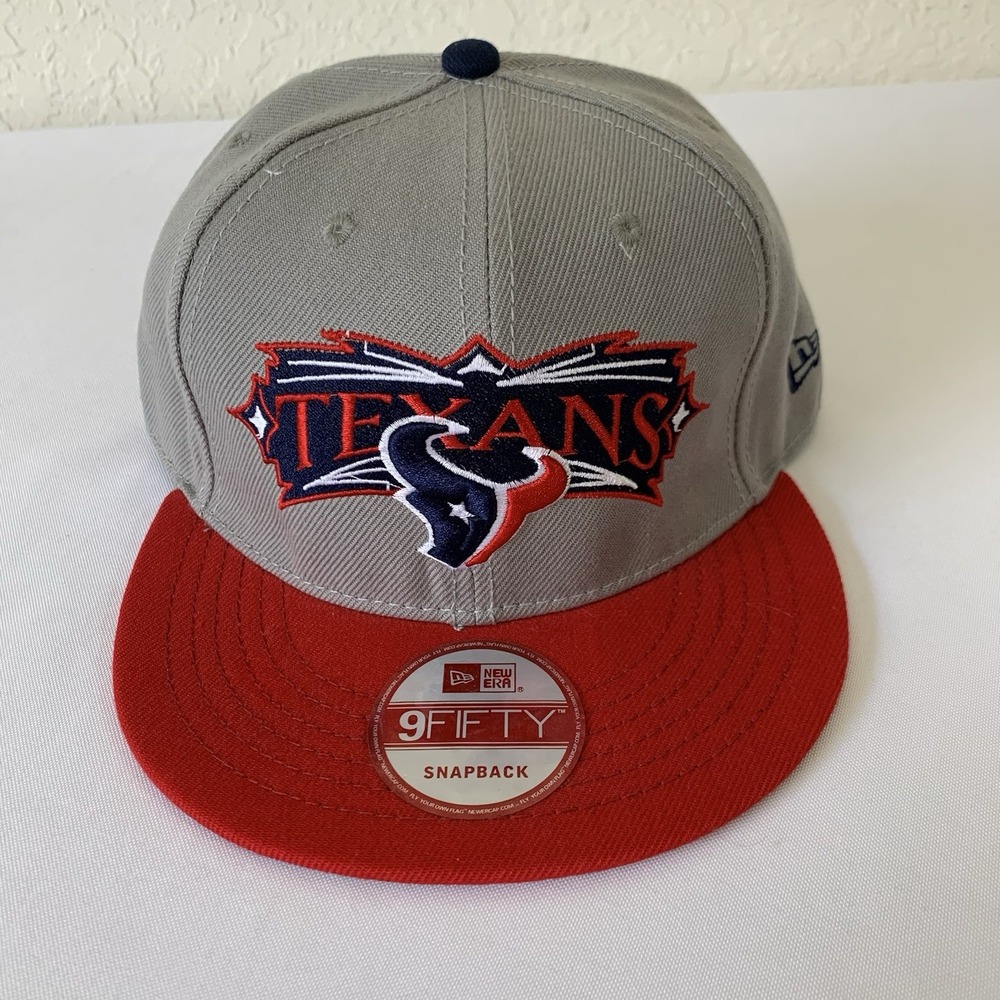 New Era Houston‎ Texans Snapback Hat Gray Red 9FIFTY NFL Embroidered Sport Texas